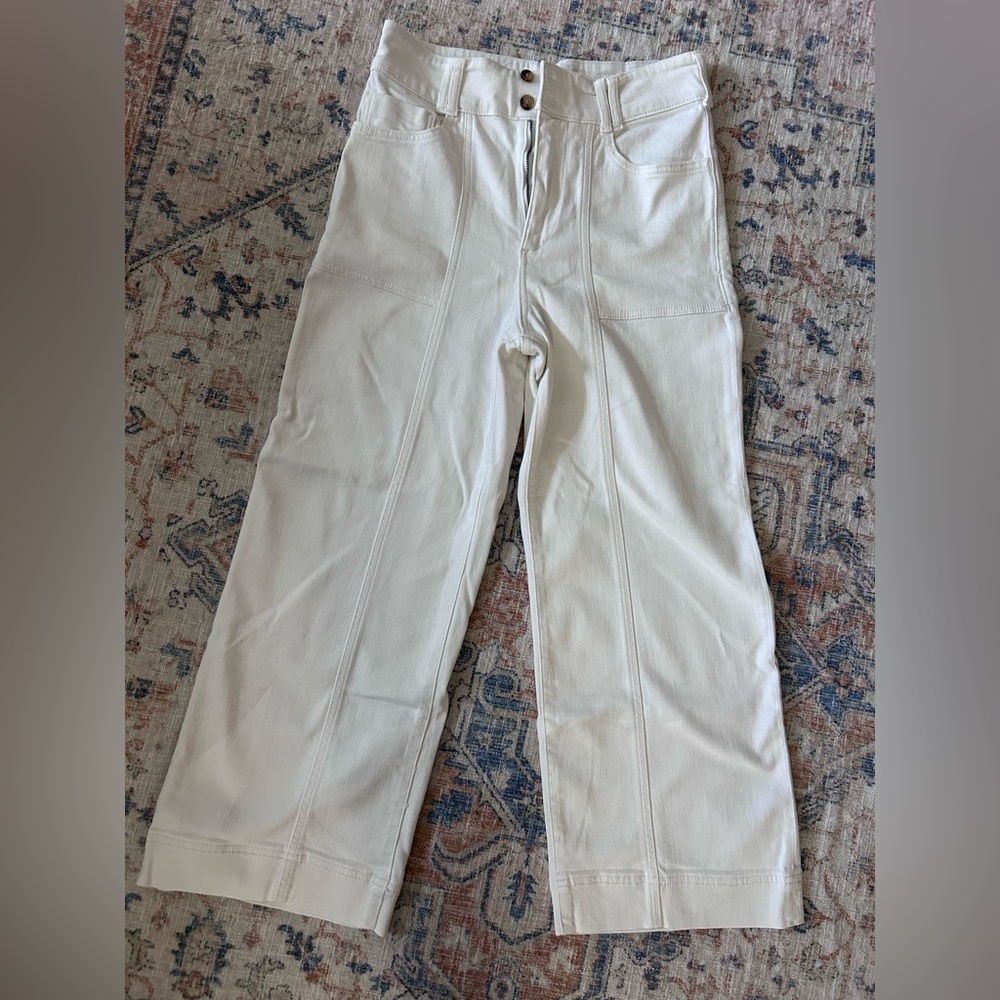 Anthropologie Pilcro White Wide-Leg Jeans